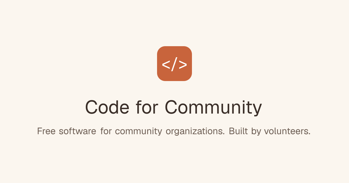 Code for Community | Free Software for Community Organizations